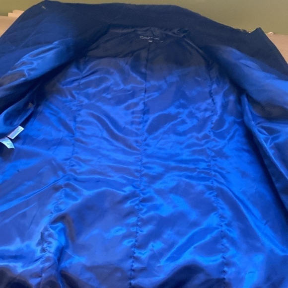 Jones New York Quilted equestrian Navy Jacket Elbow Pads Corduroy Collar Sz S - Picture 16 of 16